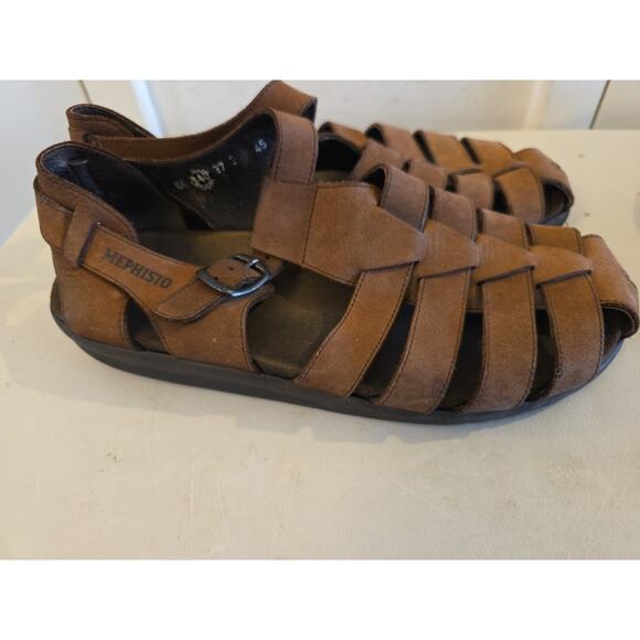 Mephisto Sam Fisherman Sandals Mens US 11 EU 45 Brown Tan Leather 4x Shock Absor main image 7